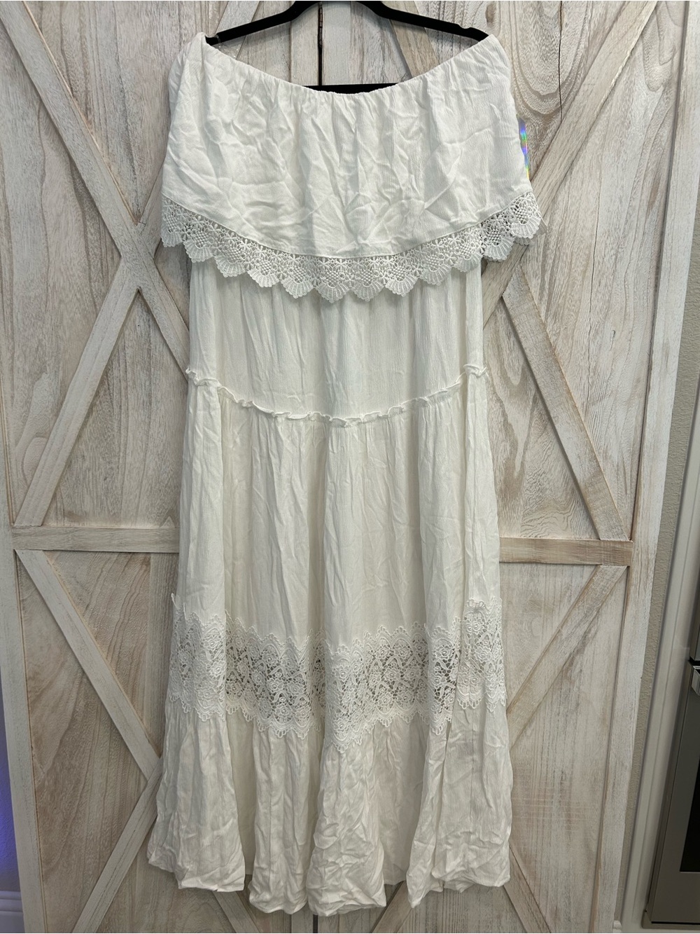 Justify White Off-Shoulder Lace Maxi Dress - Picture 1 of 10